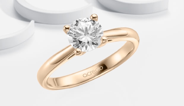 Anillos de compromiso de un solo quilate 1.0 quilates | acredo