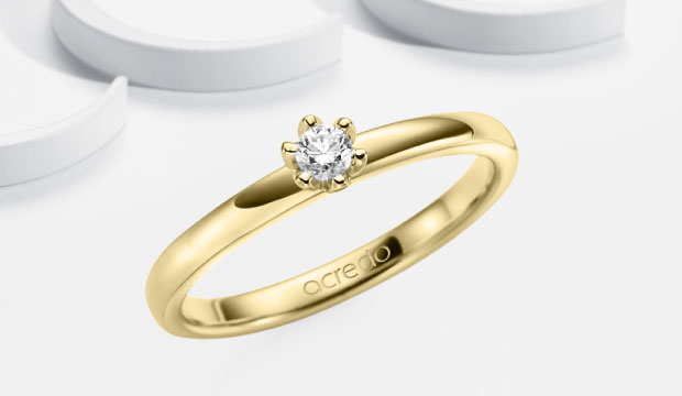 Anillos de Compromiso de Oro Amarillo | acredo