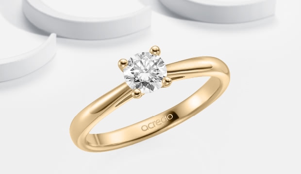 Anillos de compromiso en oro rosa con diamante | acredo