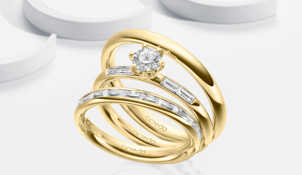 Anillo Triset - Alianzas de boda con anillo de compromiso